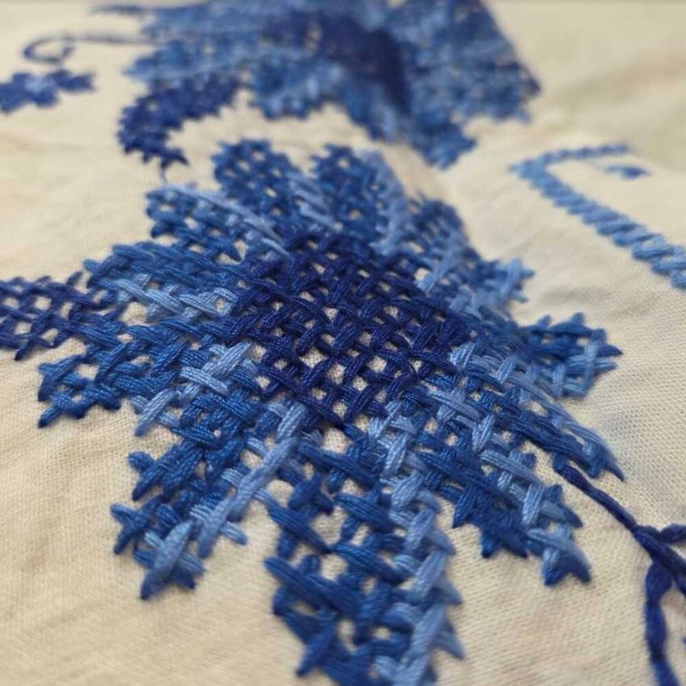 New L Farm Rio x Anthropologie cross-stitch Richelieu linen-blend dress white - Picture 5 of 12